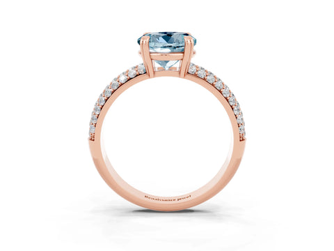 Rose gold Round Cut Cut Pave Diamond Engagement Ring with Channel Set Band and Four-Prong Setting_3