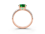 Rose gold Round Cut Cut Pave Diamond Engagement Ring with Channel Set Band and Four-Prong Setting_3