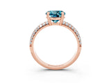 Rose gold Round Cut Cut Pave Diamond Engagement Ring with Channel Set Band and Four-Prong Setting_3