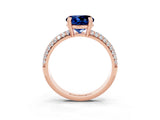 Rose gold Round Cut Cut Pave Diamond Engagement Ring with Channel Set Band and Four-Prong Setting_3