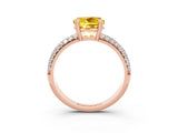 Rose gold Round Cut Cut Pave Diamond Engagement Ring with Channel Set Band and Four-Prong Setting_3