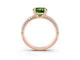 Rose gold Round Cut Cut Pave Diamond Engagement Ring with Channel Set Band and Four-Prong Setting_3