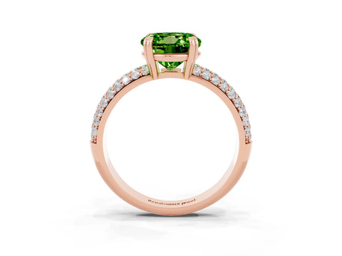 Rose gold Round Cut Cut Pave Diamond Engagement Ring with Channel Set Band and Four-Prong Setting_3