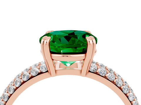 Rose gold Round Cut Cut Pave Diamond Engagement Ring with Channel Set Band and Four-Prong Setting_4