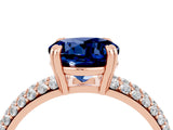 Rose gold Round Cut Cut Pave Diamond Engagement Ring with Channel Set Band and Four-Prong Setting_4