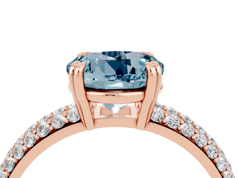 Rose gold Round Cut Cut Pave Diamond Engagement Ring with Channel Set Band and Four-Prong Setting_4