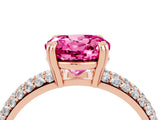 Rose gold Round Cut Cut Pave Diamond Engagement Ring with Channel Set Band and Four-Prong Setting_4