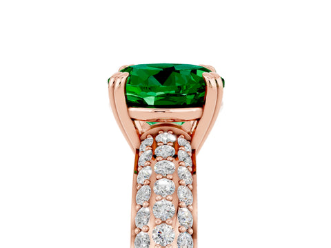 Rose gold Round Cut Cut Pave Diamond Engagement Ring with Channel Set Band and Four-Prong Setting_5