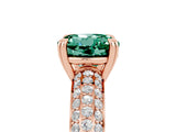 Rose gold Round Cut Cut Pave Diamond Engagement Ring with Channel Set Band and Four-Prong Setting_5