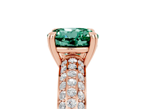 Rose gold Round Cut Cut Pave Diamond Engagement Ring with Channel Set Band and Four-Prong Setting_5