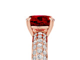 Rose gold Round Cut Cut Pave Diamond Engagement Ring with Channel Set Band and Four-Prong Setting_5