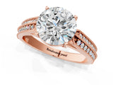 Rose gold Round Cut Cut Pave Split Shank Engagement Ring with Four-Prong Setting_16