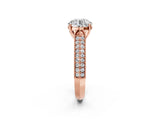 Rose gold Round Cut Cut Pave Split Shank Engagement Ring with Four-Prong Setting_17