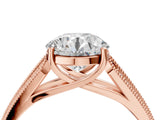 Rose gold Round Cut Cut Pave Split Shank Engagement Ring with Four-Prong Setting_19