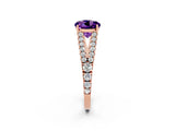 Rose gold Round Cut Cut Split Shank Pave Diamond Engagement Ring with Four-Prong Setting_2
