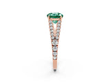 Rose gold Round Cut Cut Split Shank Pave Diamond Engagement Ring with Four-Prong Setting_2