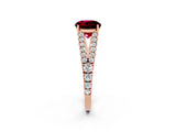 Rose gold Round Cut Cut Split Shank Pave Diamond Engagement Ring with Four-Prong Setting_2