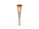 Rose gold Round Cut Cut Split Shank Pave Diamond Engagement Ring with Four-Prong Setting_2
