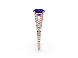 Rose gold Round Cut Cut Split Shank Pave Diamond Engagement Ring with Four-Prong Setting_2