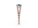 Rose gold Round Cut Cut Split Shank Pave Diamond Engagement Ring with Four-Prong Setting_2