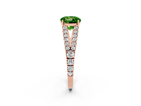 Rose gold Round Cut Cut Split Shank Pave Diamond Engagement Ring with Four-Prong Setting_2