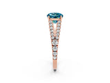 Rose gold Round Cut Cut Split Shank Pave Diamond Engagement Ring with Four-Prong Setting_2