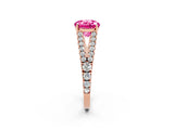 Rose gold Round Cut Cut Split Shank Pave Diamond Engagement Ring with Four-Prong Setting_2