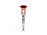 Rose gold Round Cut Cut Split Shank Pave Diamond Engagement Ring with Four-Prong Setting_2