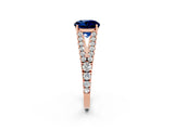 Rose gold Round Cut Cut Split Shank Pave Diamond Engagement Ring with Four-Prong Setting_2