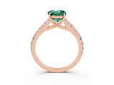 Rose gold Round Cut Cut Split Shank Pave Diamond Engagement Ring with Four-Prong Setting_3