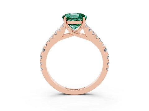 Rose gold Round Cut Cut Split Shank Pave Diamond Engagement Ring with Four-Prong Setting_3