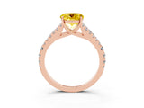 Rose gold Round Cut Cut Split Shank Pave Diamond Engagement Ring with Four-Prong Setting_3