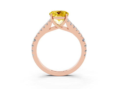 Rose gold Round Cut Cut Split Shank Pave Diamond Engagement Ring with Four-Prong Setting_3