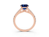 Rose gold Round Cut Cut Split Shank Pave Diamond Engagement Ring with Four-Prong Setting_3