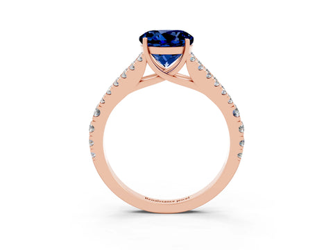 Rose gold Round Cut Cut Split Shank Pave Diamond Engagement Ring with Four-Prong Setting_3