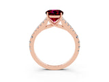 Rose gold Round Cut Cut Split Shank Pave Diamond Engagement Ring with Four-Prong Setting_3