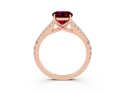 Rose gold Round Cut Cut Split Shank Pave Diamond Engagement Ring with Four-Prong Setting_3