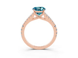 Rose gold Round Cut Cut Split Shank Pave Diamond Engagement Ring with Four-Prong Setting_3