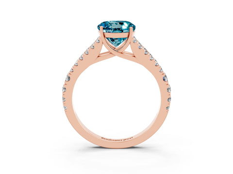 Rose gold Round Cut Cut Split Shank Pave Diamond Engagement Ring with Four-Prong Setting_3
