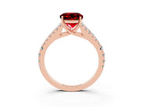 Rose gold Round Cut Cut Split Shank Pave Diamond Engagement Ring with Four-Prong Setting_3