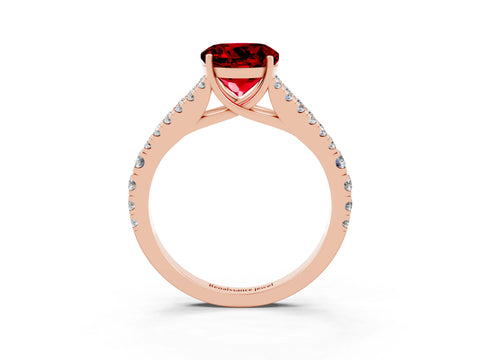 Rose gold Round Cut Cut Split Shank Pave Diamond Engagement Ring with Four-Prong Setting_3