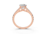 Rose gold Round Cut Cut Split Shank Pave Diamond Engagement Ring with Four-Prong Setting_3