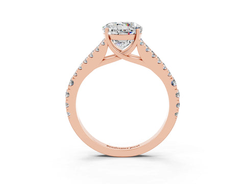 Rose gold Round Cut Cut Split Shank Pave Diamond Engagement Ring with Four-Prong Setting_3