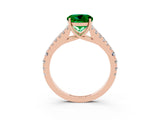 Rose gold Round Cut Cut Split Shank Pave Diamond Engagement Ring with Four-Prong Setting_3