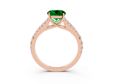 Rose gold Round Cut Cut Split Shank Pave Diamond Engagement Ring with Four-Prong Setting_3