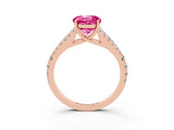 Rose gold Round Cut Cut Split Shank Pave Diamond Engagement Ring with Four-Prong Setting_3
