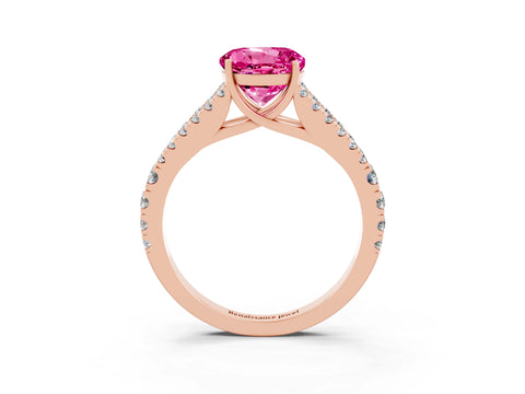 Rose gold Round Cut Cut Split Shank Pave Diamond Engagement Ring with Four-Prong Setting_3