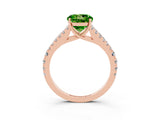 Rose gold Round Cut Cut Split Shank Pave Diamond Engagement Ring with Four-Prong Setting_3