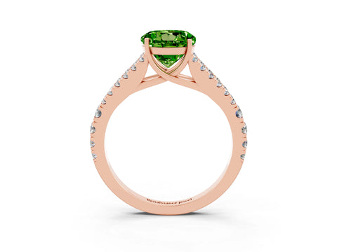 Rose gold Round Cut Cut Split Shank Pave Diamond Engagement Ring with Four-Prong Setting_3