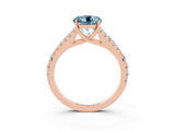 Rose gold Round Cut Cut Split Shank Pave Diamond Engagement Ring with Four-Prong Setting_3